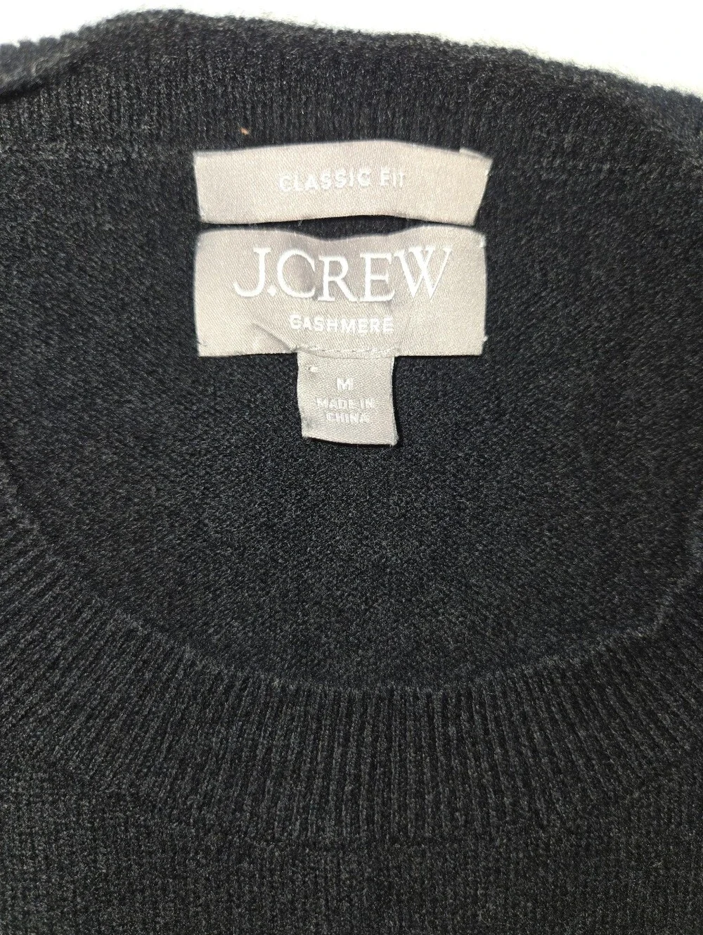 J. Crew 100% Cashnere Black Crewneck Pullover Sweater, Size Medium - Picture 3 of 8